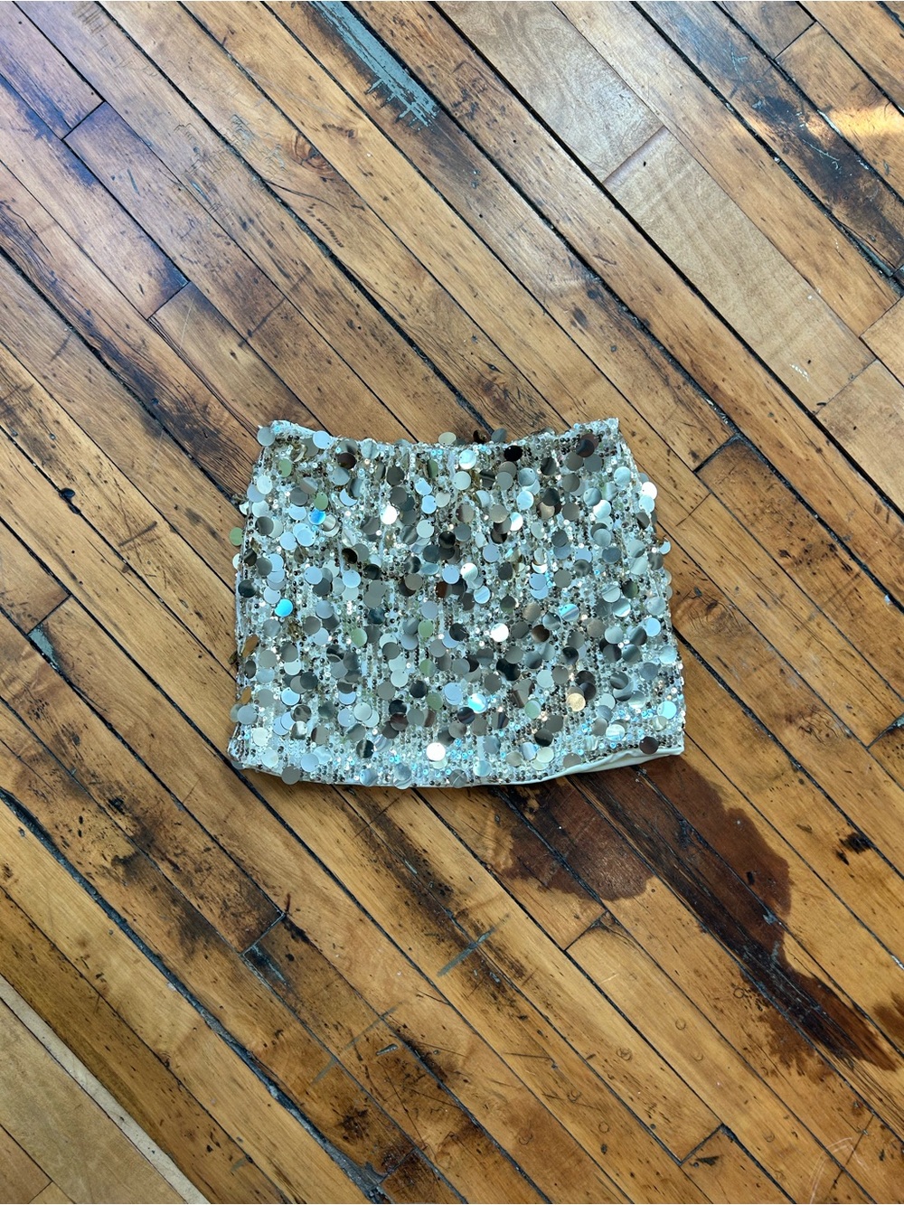 Gold Sequin Mini Skirt - Women's Party Skirt - Picture 2 of 7